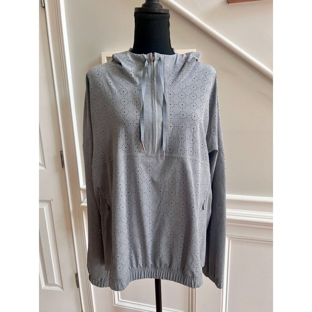 Calia By Carrie Underwood Gray Anywhere Perforated Half Zip Jacket Size Large